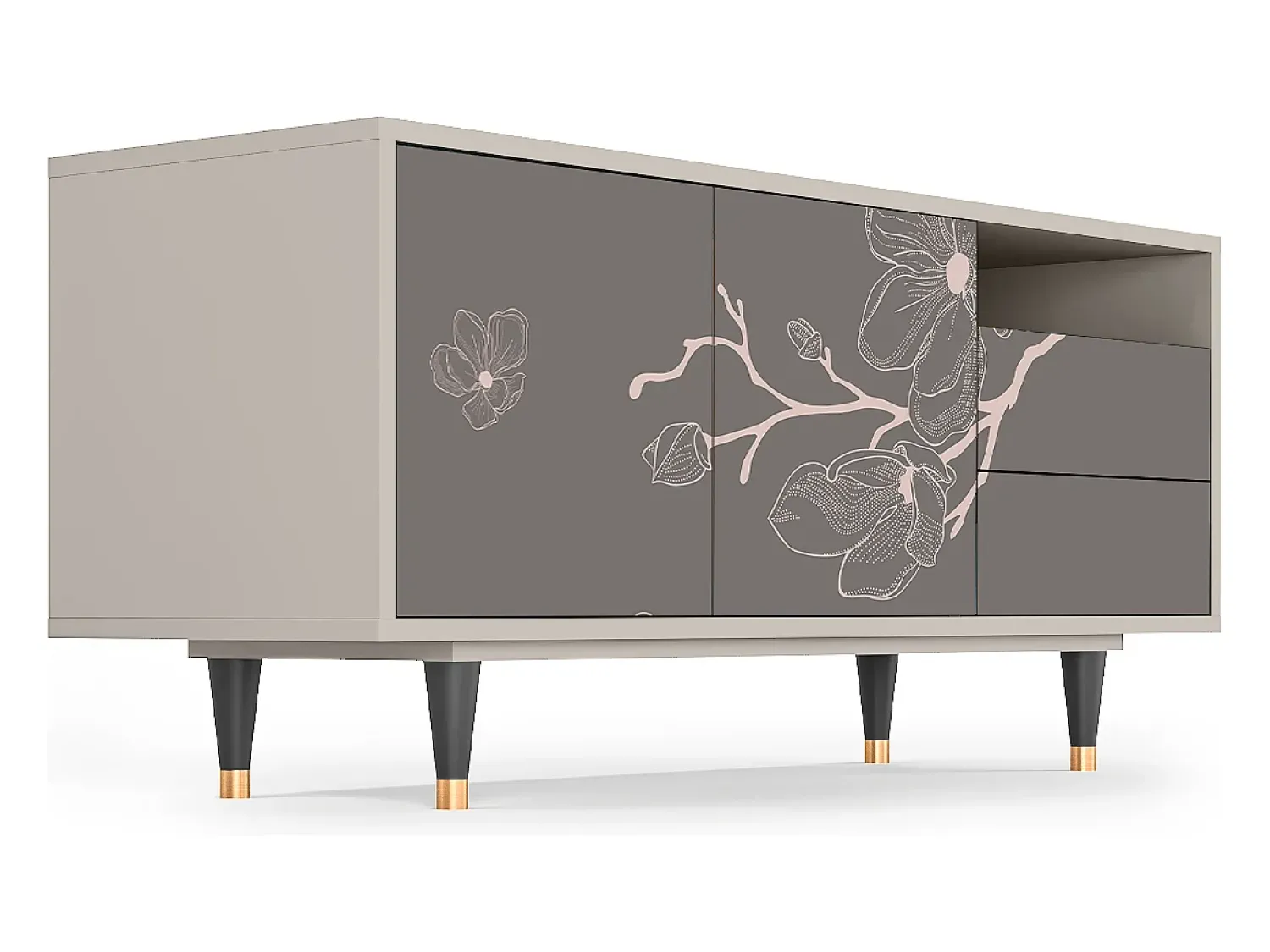 Mueble de TV - 125х56х41 cm - T7 - Cherry Blossom, Areia^ Móvel De Tv