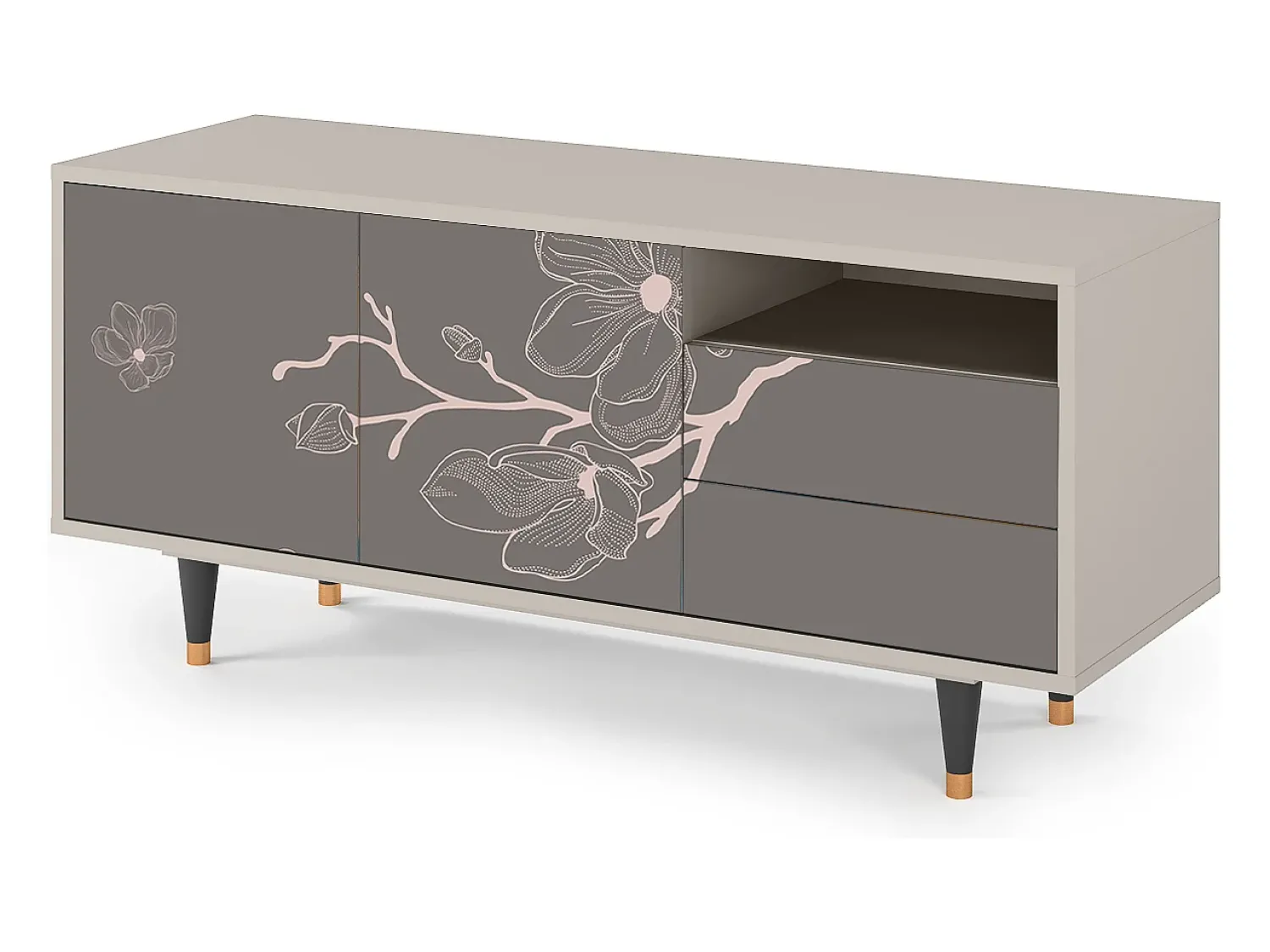Mueble de TV - 125х56х41 cm - T7 - Cherry Blossom, Areia^ Móvel De Tv
