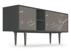 Clearance Mueble de TV - 150х69х41 cm - T5 - Cherry Blossom, Antracite Cinza antracite