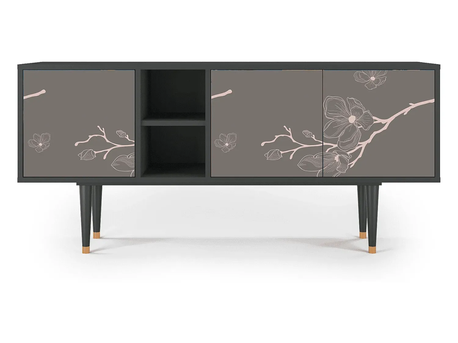 Clearance Mueble de TV - 150х69х41 cm - T5 - Cherry Blossom, Antracite Cinza antracite