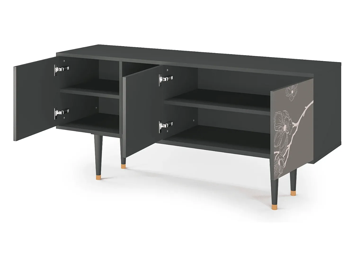 Clearance Mueble de TV - 150х69х41 cm - T5 - Cherry Blossom, Antracite Cinza antracite