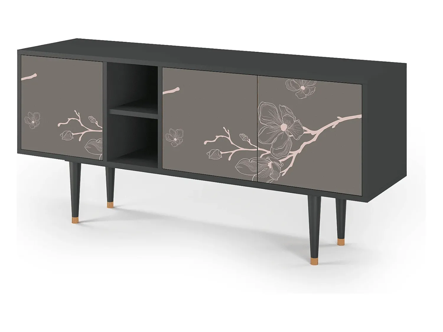 Clearance Mueble de TV - 150х69х41 cm - T5 - Cherry Blossom, Antracite Cinza antracite