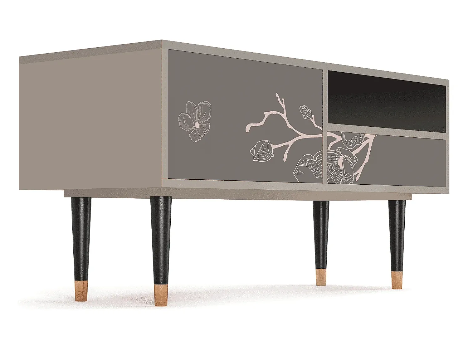 Móvel De Tv| Mueble de TV - 115х59х48 cm - T3 - Cherry Blossom, Areia Bege
