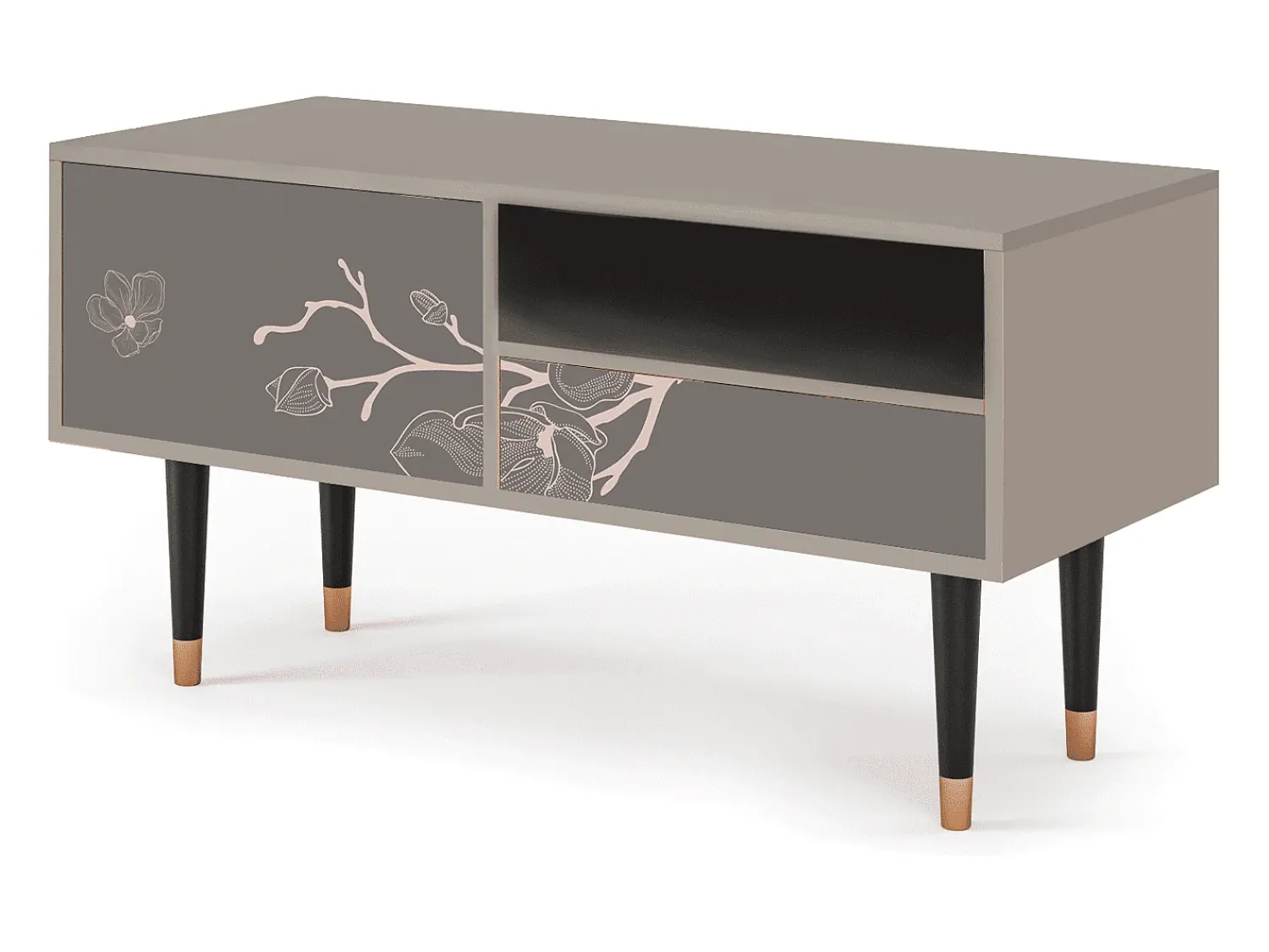 Móvel De Tv| Mueble de TV - 115х59х48 cm - T3 - Cherry Blossom, Areia Bege
