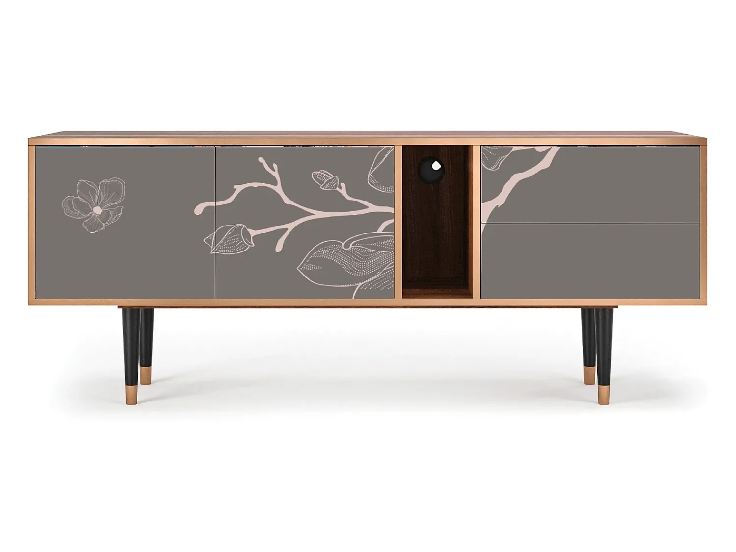 Móvel De Tv| Mueble de TV - 170х69х48 cm - T1 - Cherry Blossom, Nogueira Castanho