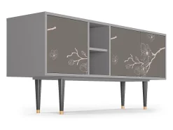 Mueble de TV - 150х69х41 cm - T5 - Cherry Blossom, Cinza^ Móvel De Tv