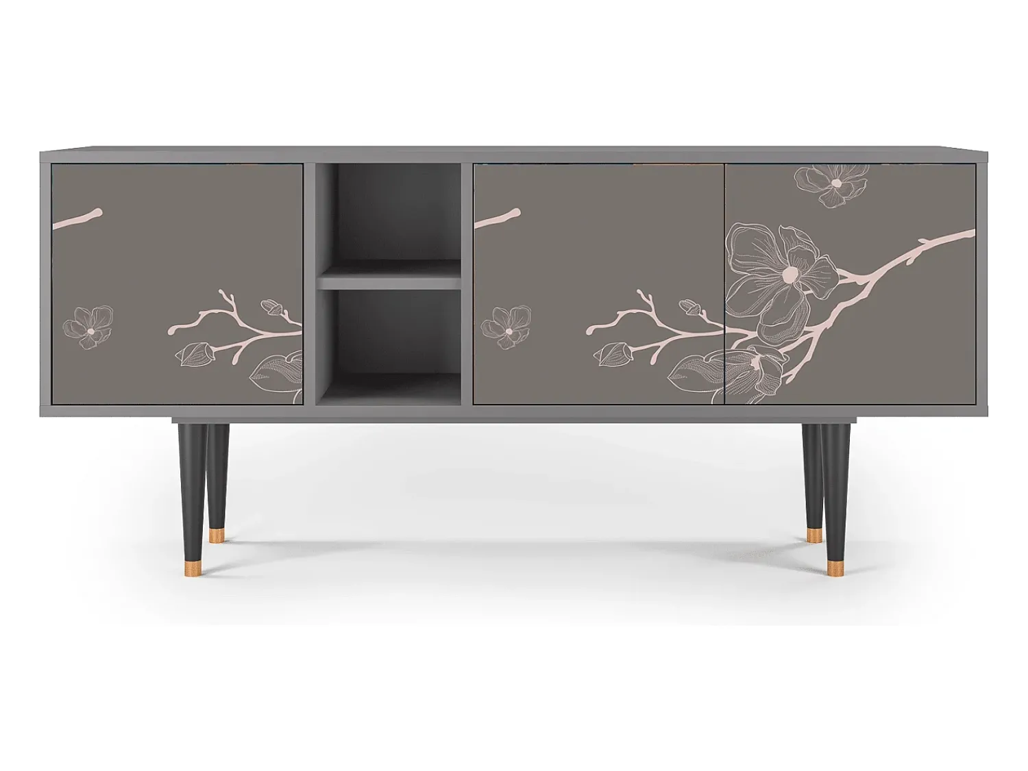 Mueble de TV - 150х69х41 cm - T5 - Cherry Blossom, Cinza^ Móvel De Tv