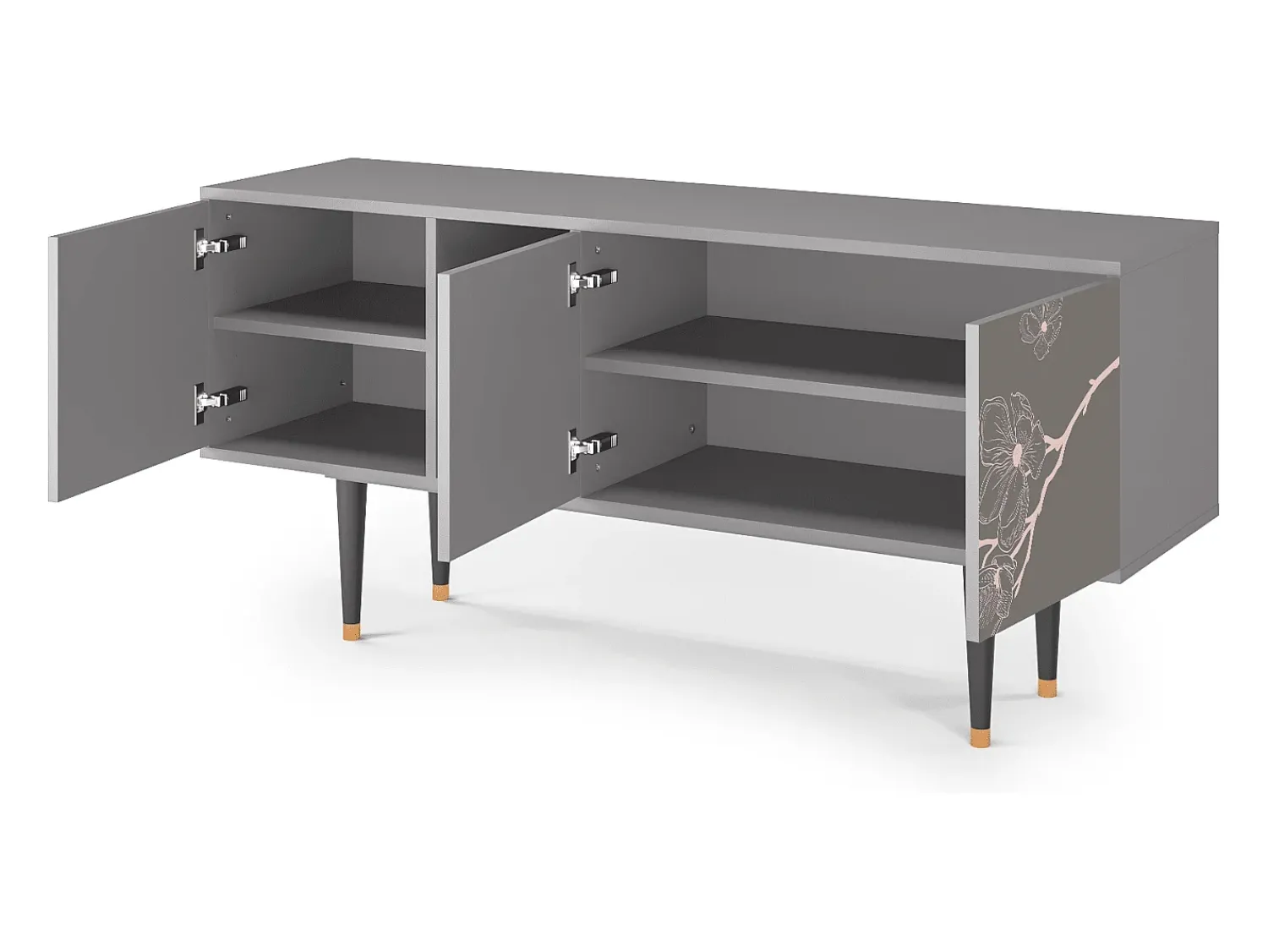 Mueble de TV - 150х69х41 cm - T5 - Cherry Blossom, Cinza^ Móvel De Tv