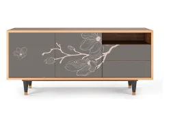 Mueble de TV - 125х56х41 cm - T7 - Cherry Blossom, Nogueira^ Móvel De Tv