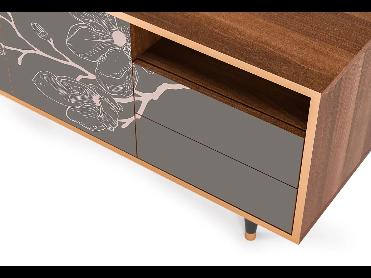 Mueble de TV - 125х56х41 cm - T7 - Cherry Blossom, Nogueira^ Móvel De Tv