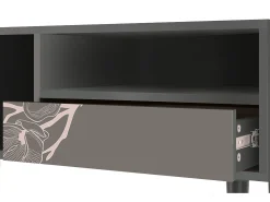 Móvel De Tv| Mueble de TV - 115х59х48 cm - T3 - Cherry Blossom, Antracite Cinza antracite