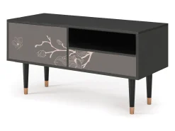 Móvel De Tv| Mueble de TV - 115х59х48 cm - T3 - Cherry Blossom, Antracite Cinza antracite
