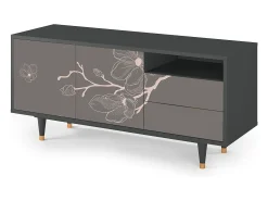 Online Mueble de TV - 125х56х41 cm - T7 - Cherry Blossom, Antracite Cinza antracite