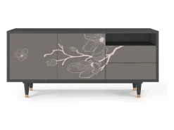 Online Mueble de TV - 125х56х41 cm - T7 - Cherry Blossom, Antracite Cinza antracite