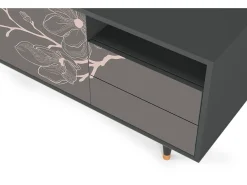 Online Mueble de TV - 125х56х41 cm - T7 - Cherry Blossom, Antracite Cinza antracite