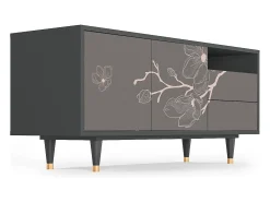 Online Mueble de TV - 125х56х41 cm - T7 - Cherry Blossom, Antracite Cinza antracite