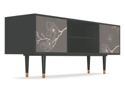 Móvel De Tv| Mueble de TV - 170х69х48 cm - T2 - Cherry Blossom, Antracite Cinza antracite