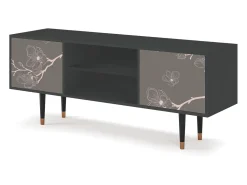 Móvel De Tv| Mueble de TV - 170х69х48 cm - T2 - Cherry Blossom, Antracite Cinza antracite