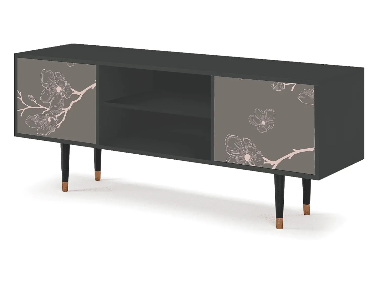 Móvel De Tv| Mueble de TV - 170х69х48 cm - T2 - Cherry Blossom, Antracite Cinza antracite