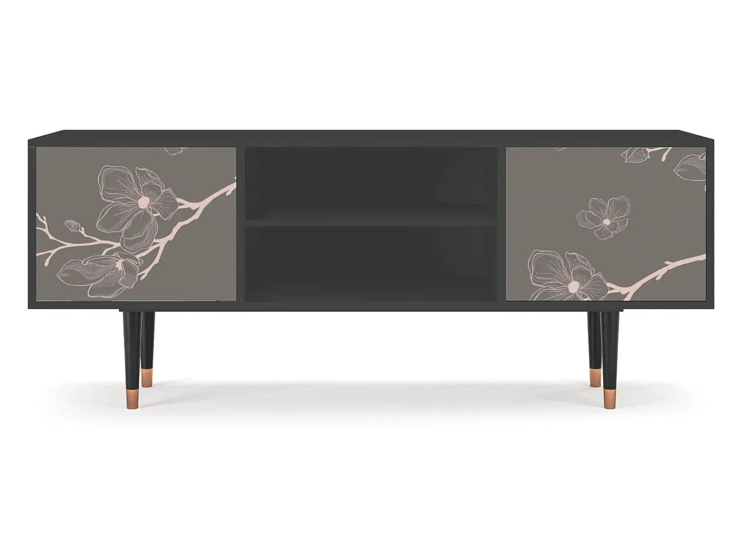 Móvel De Tv| Mueble de TV - 170х69х48 cm - T2 - Cherry Blossom, Antracite Cinza antracite