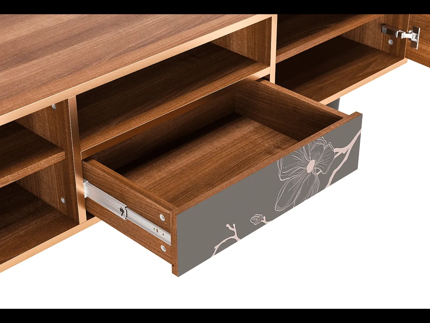 Móvel De Tv| Mueble de TV - 170х59х41 cm - T6 - Cherry Blossom, Nogueira Castanho