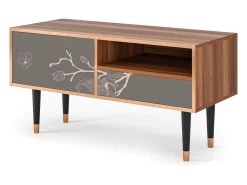 Clearance Mueble de TV - 115х59х48 cm - T3 - Cherry Blossom, Nogueira Castanho