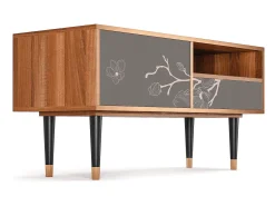 Clearance Mueble de TV - 115х59х48 cm - T3 - Cherry Blossom, Nogueira Castanho