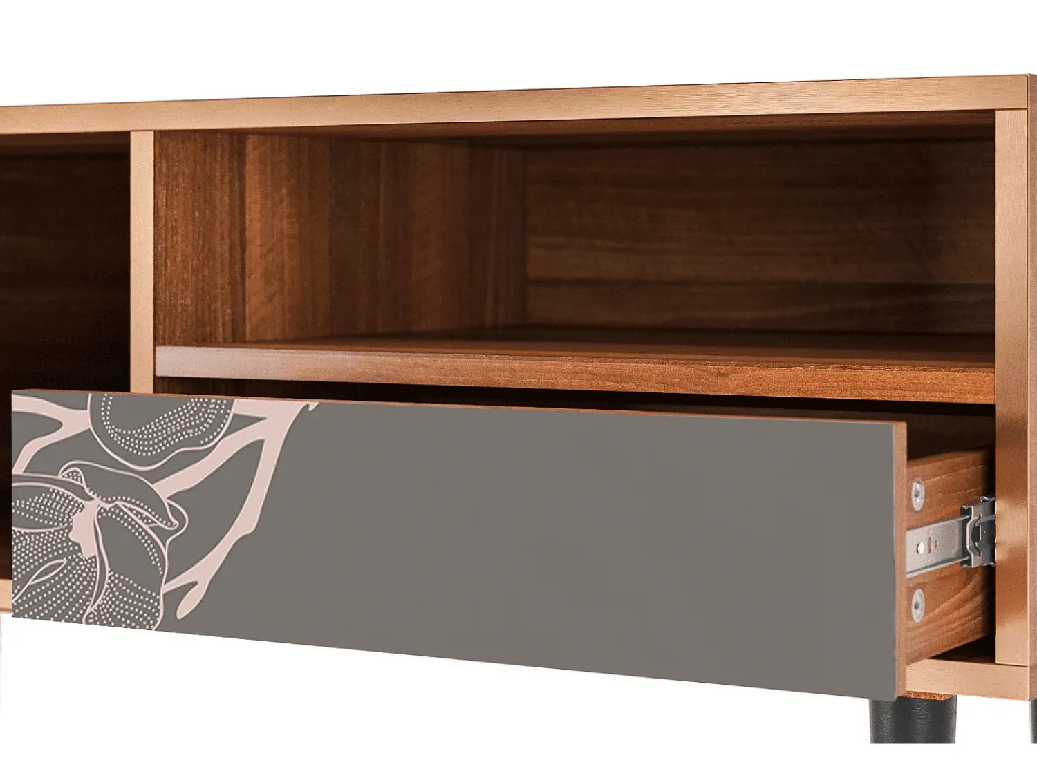 Clearance Mueble de TV - 115х59х48 cm - T3 - Cherry Blossom, Nogueira Castanho