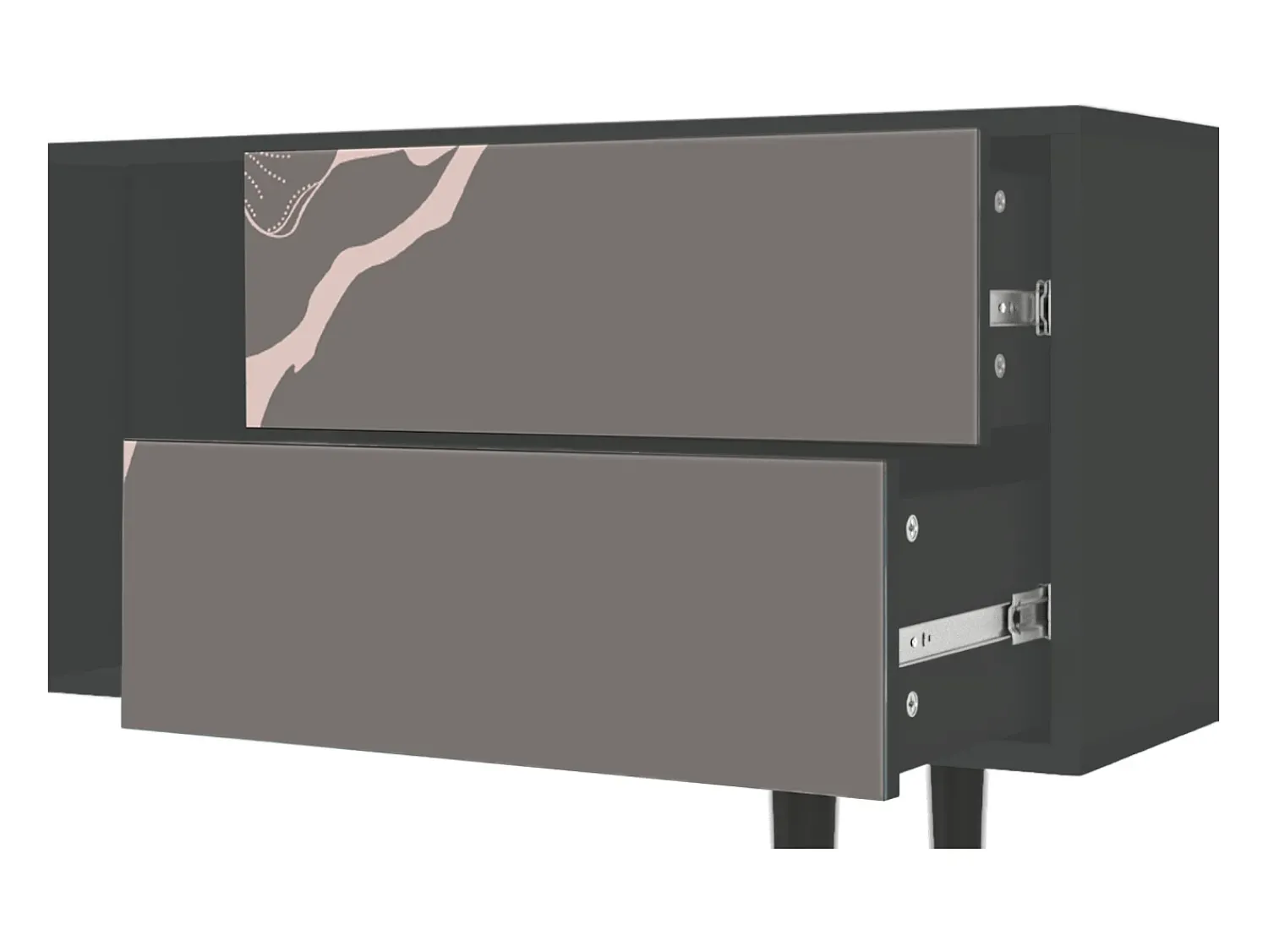 Discount Mueble de TV - 170х69х48 cm - T1 - Cherry Blossom, Antracite Cinza antracite
