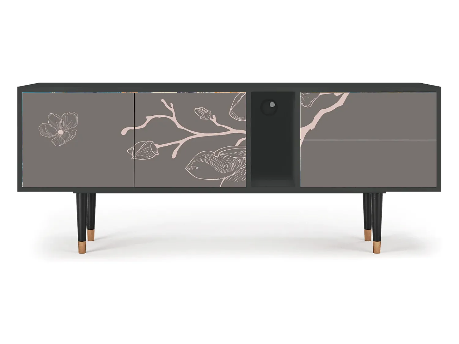Discount Mueble de TV - 170х69х48 cm - T1 - Cherry Blossom, Antracite Cinza antracite