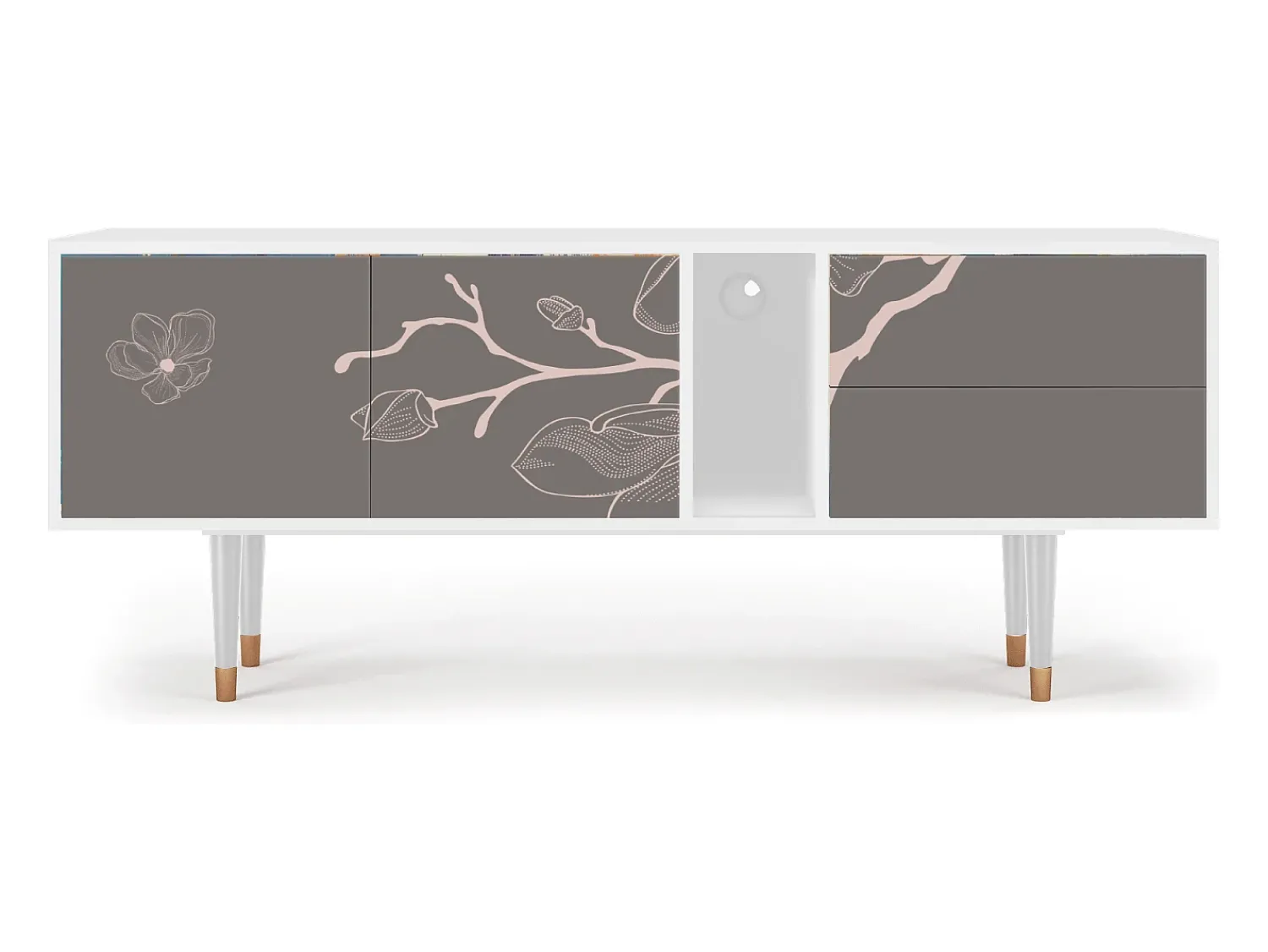 Móvel De Tv* Mueble de TV - 170х69х48 cm - T1 - Cherry Blossom, Branco Bege