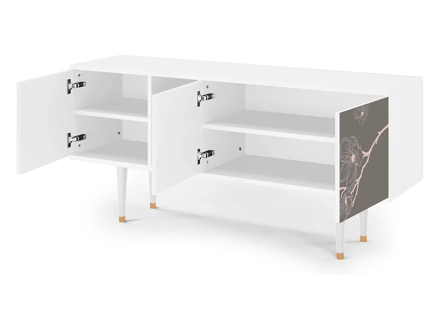 Móvel De Tv| Mueble de TV - 150х69х41 cm - T5 - Cherry Blossom, Branco Bege