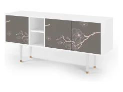 Móvel De Tv| Mueble de TV - 150х69х41 cm - T5 - Cherry Blossom, Branco Bege