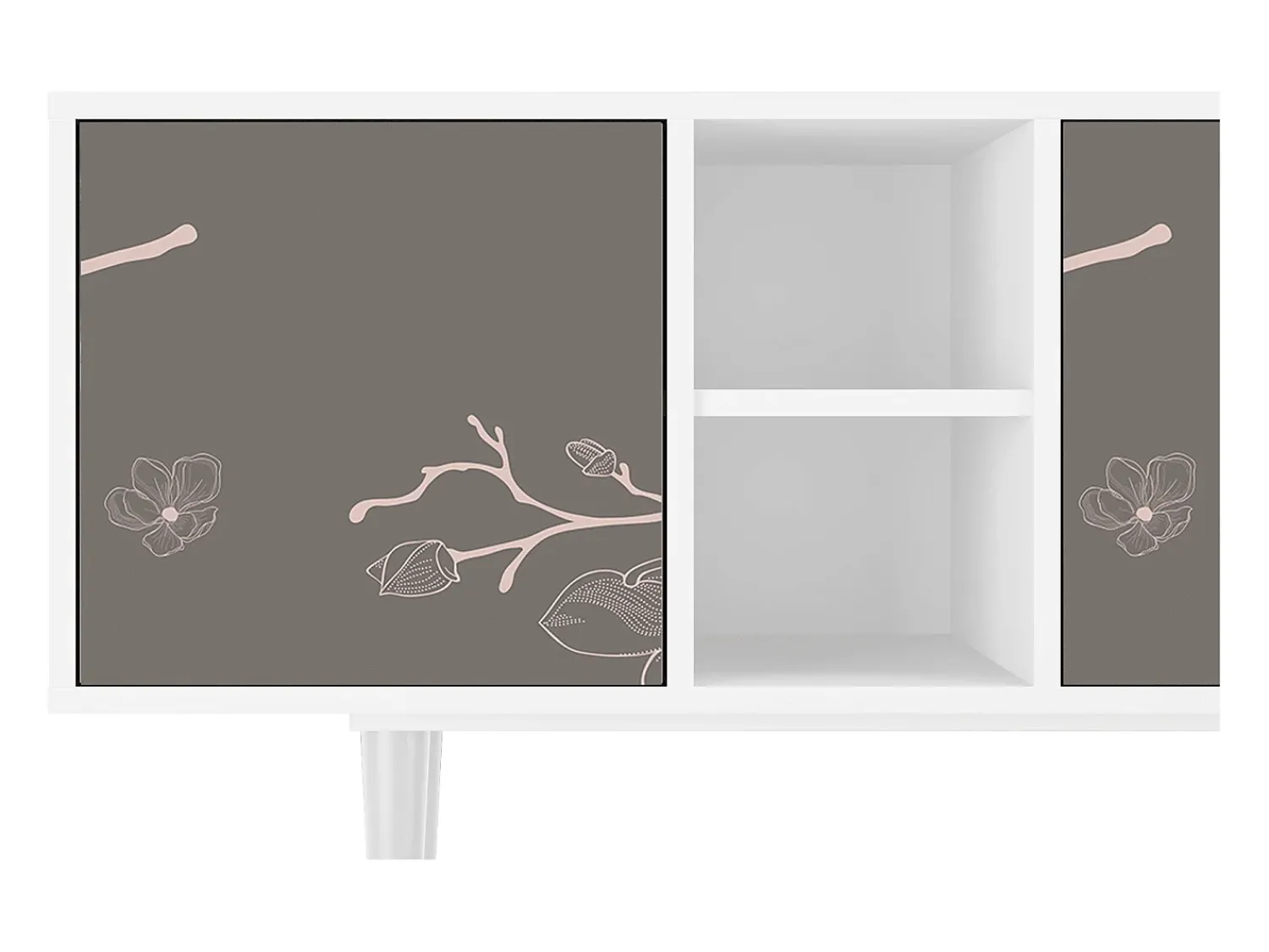 Móvel De Tv| Mueble de TV - 150х69х41 cm - T5 - Cherry Blossom, Branco Bege