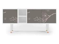 Móvel De Tv| Mueble de TV - 150х69х41 cm - T5 - Cherry Blossom, Branco Bege