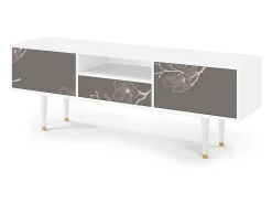 Móvel De Tv* Mueble de TV - 170х59х41 cm - T6 - Cherry Blossom, Branco Bege