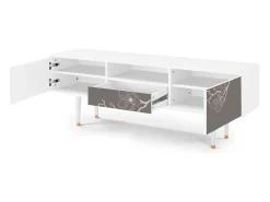 Móvel De Tv* Mueble de TV - 170х59х41 cm - T6 - Cherry Blossom, Branco Bege