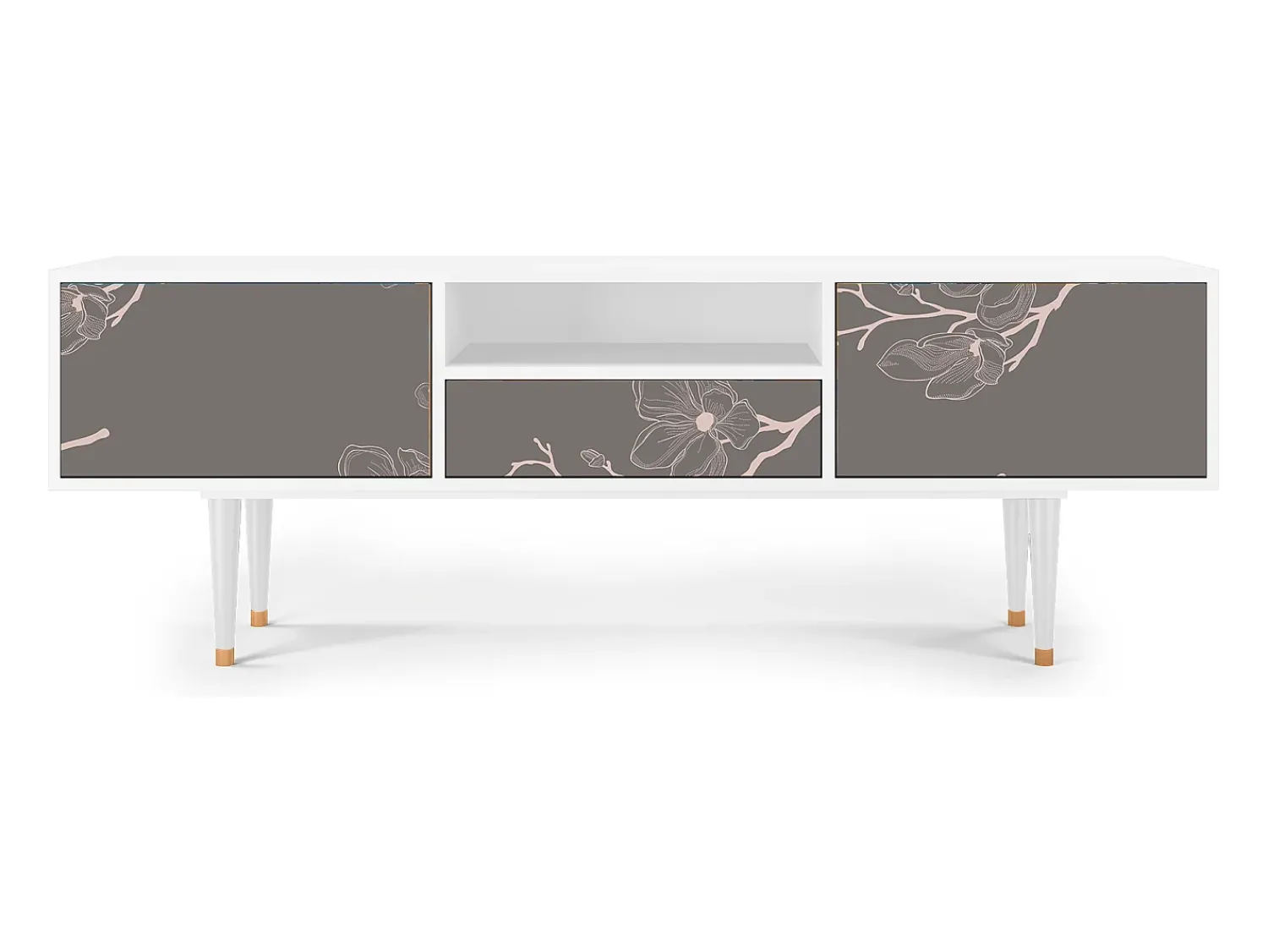 Móvel De Tv* Mueble de TV - 170х59х41 cm - T6 - Cherry Blossom, Branco Bege