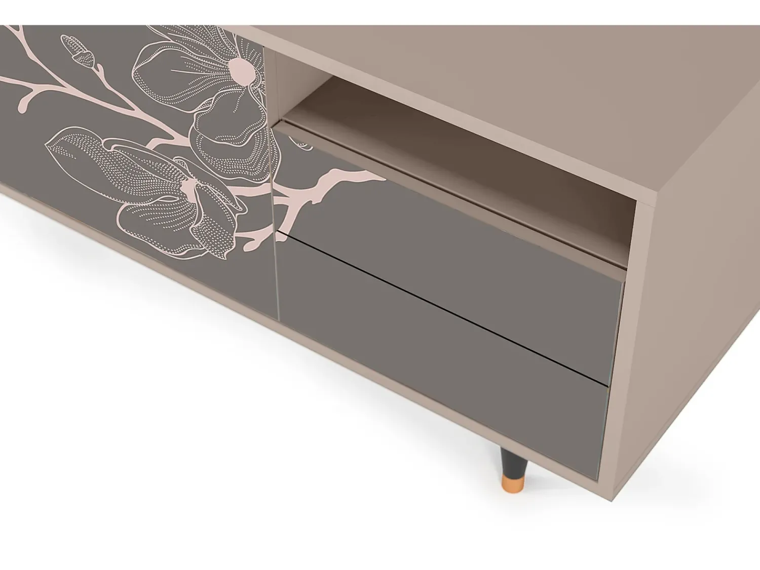 Mueble de TV - 125х56х41 cm - T7 - Cherry Blossom, Latte^ Móvel De Tv