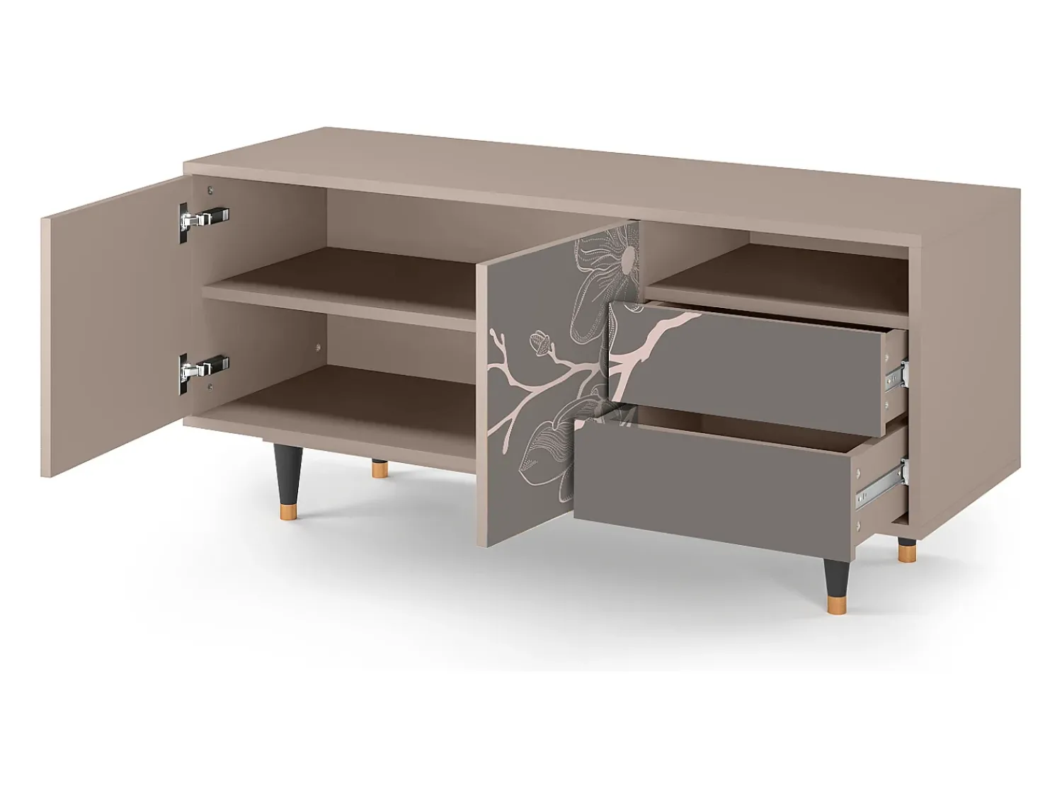 Mueble de TV - 125х56х41 cm - T7 - Cherry Blossom, Latte^ Móvel De Tv