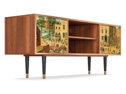 Móvel De Tv* Mueble de TV - 170х69х48 cm - T2 - Children Games, Nogueira Castanho