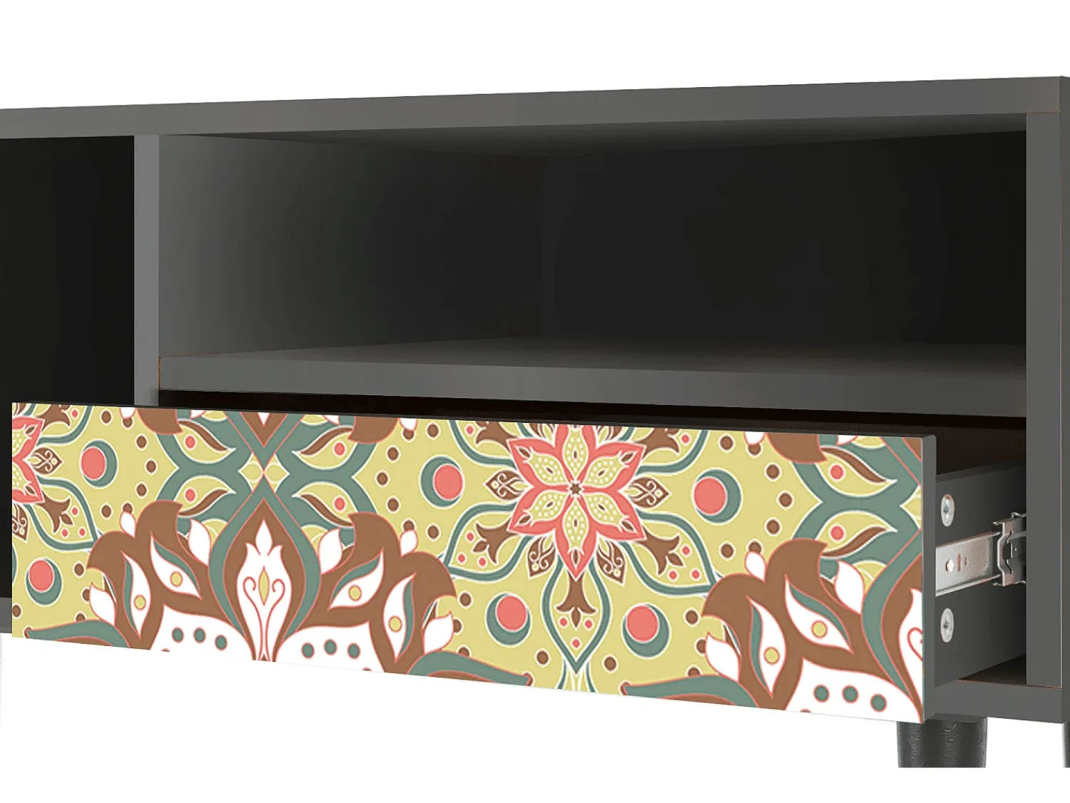 New Mueble de TV - 115х59х48 cm - T3 - Chinese Tea, Antracite Cinza antracite