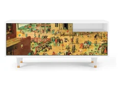 Móvel De Tv* Mueble de TV - 125х56х41 cm - T7 - Children Games, Branco Bege