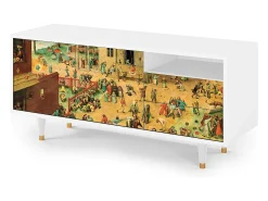 Móvel De Tv* Mueble de TV - 125х56х41 cm - T7 - Children Games, Branco Bege