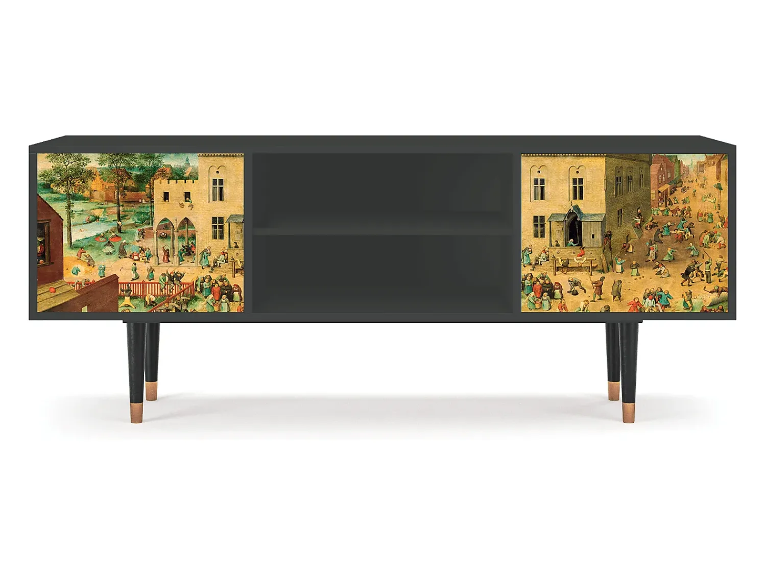 Clearance Mueble de TV - 170х69х48 cm - T2 - Children Games, Antracite Cinza antracite