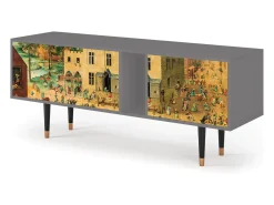 Móvel De Tv* Mueble de TV - 170х69х48 cm - T1 - Children Games, Cinza Cinzento