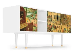Mueble de TV - 150х69х41 cm - T5 - Children Games, Branco^ Móvel De Tv