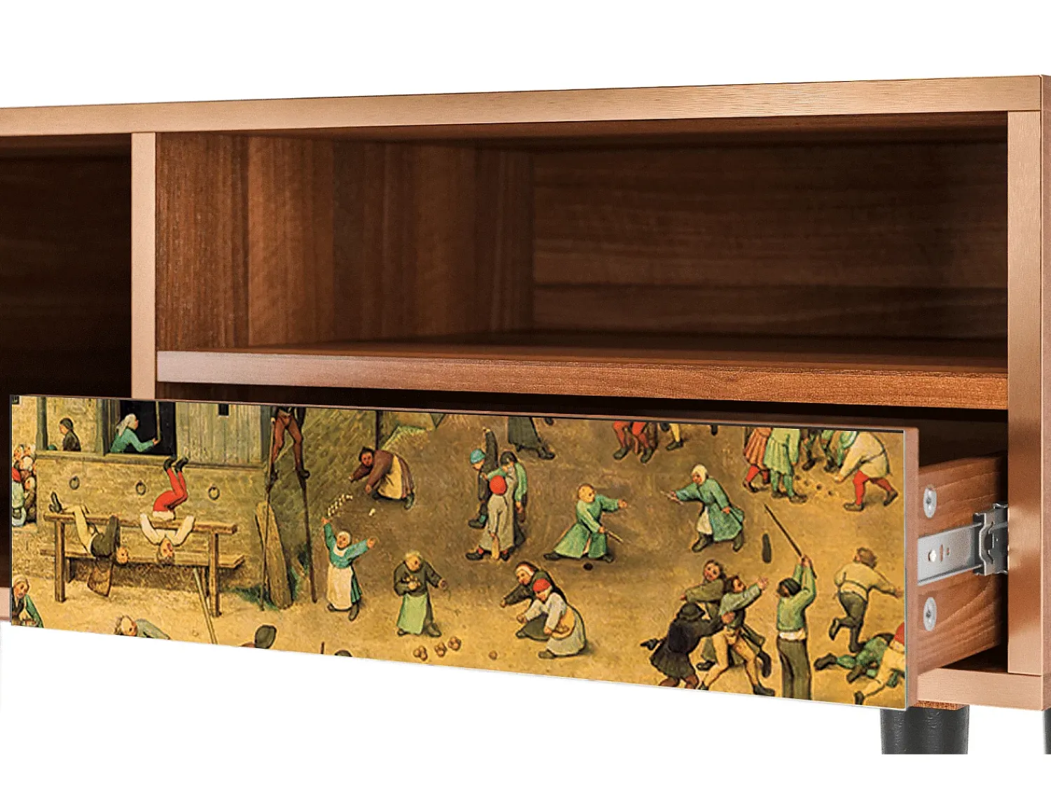 Móvel De Tv* Mueble de TV - 115х59х48 cm - T3 - Children Games, Nogueira Castanho