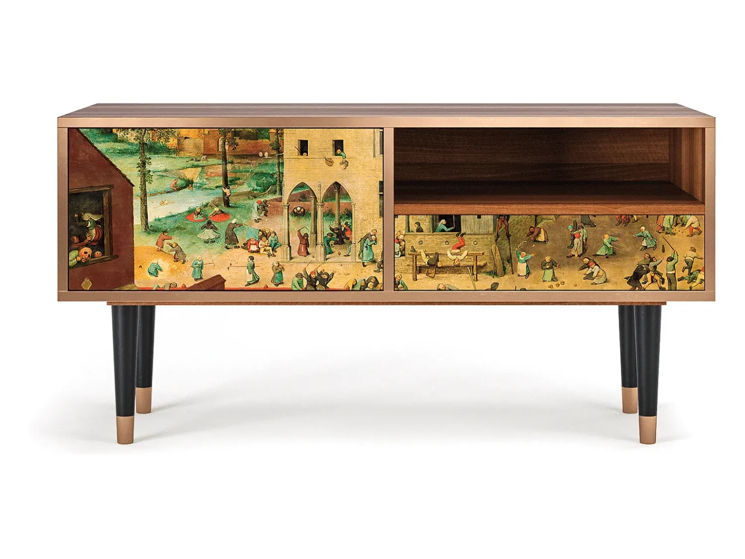 Móvel De Tv* Mueble de TV - 115х59х48 cm - T3 - Children Games, Nogueira Castanho