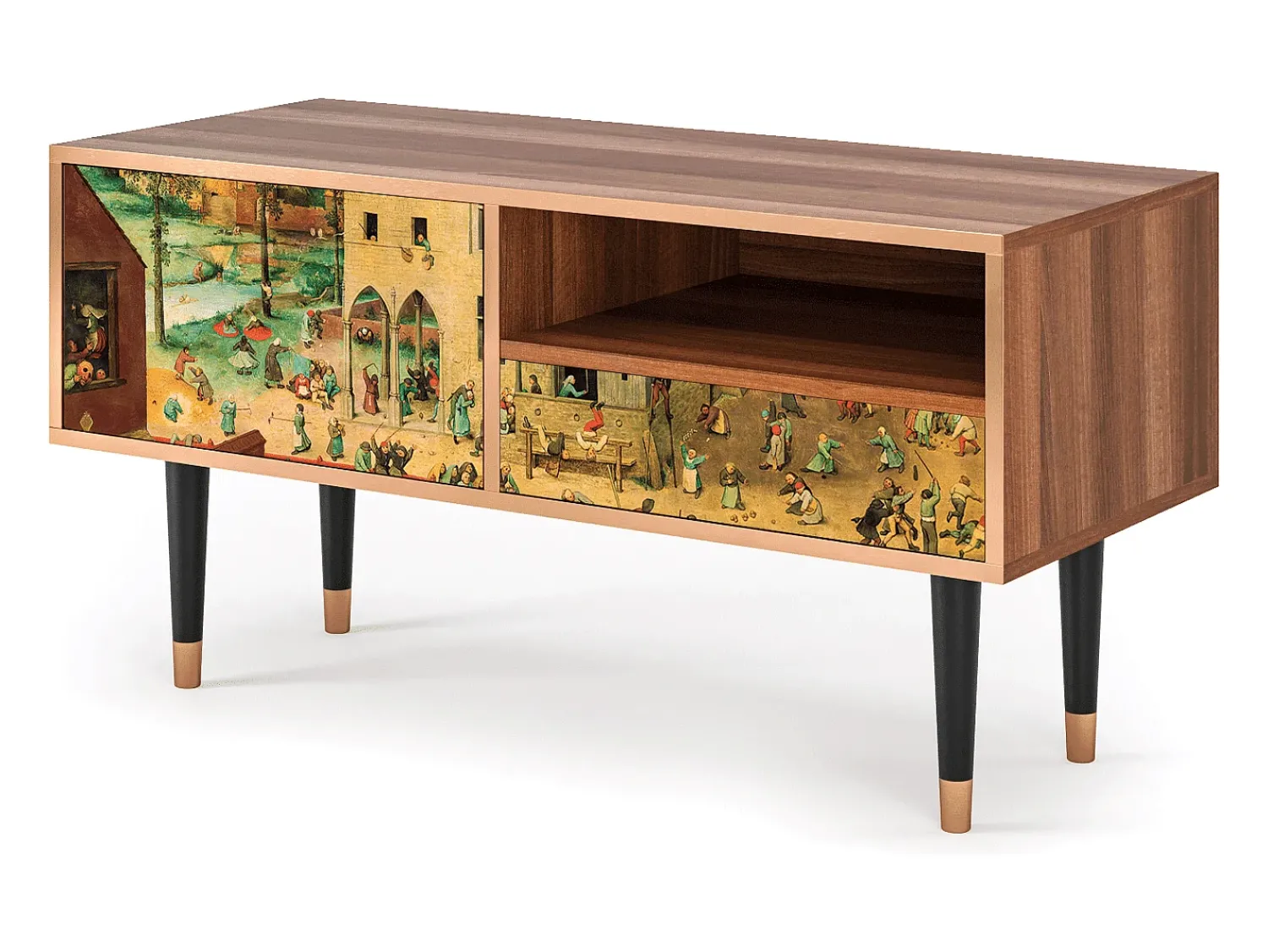 Móvel De Tv* Mueble de TV - 115х59х48 cm - T3 - Children Games, Nogueira Castanho